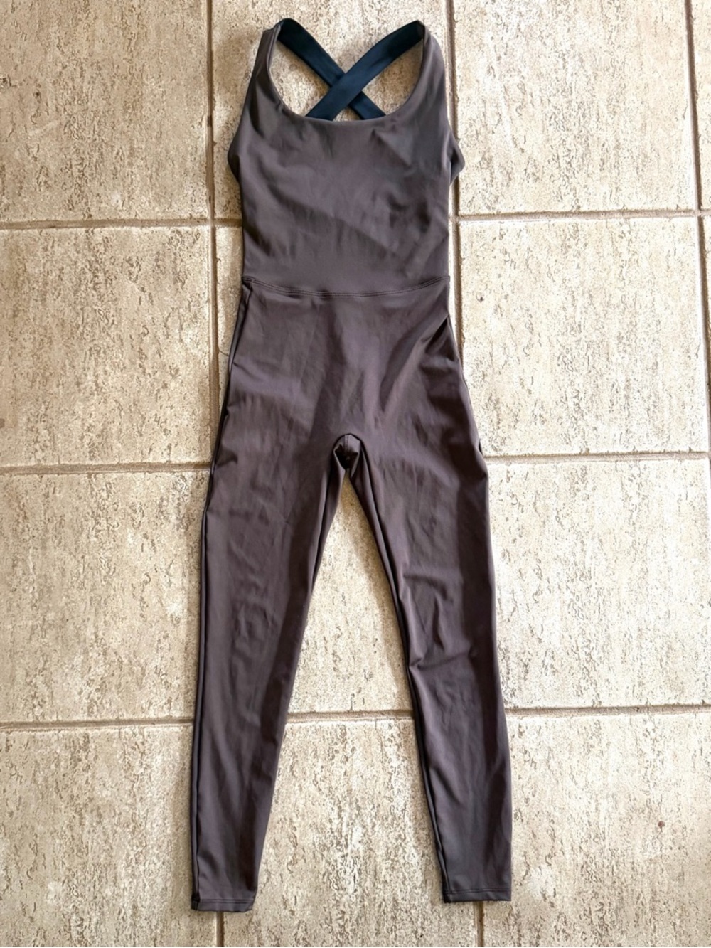 Heros Active Brown Bodysuit Women’s Size‎ Small Workout Jumpsuit Skinny Leg Gym